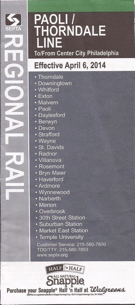 SEPTA Regional Rail Paoli/Thorndale Line timetable - April… | Flickr