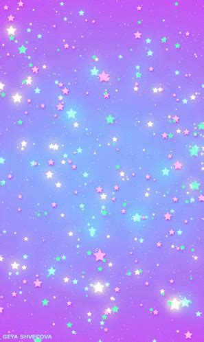 many stars in the sky with pink and blue colors