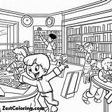 Activity In Library Coloring Pages  For Kids – Smart sketch template