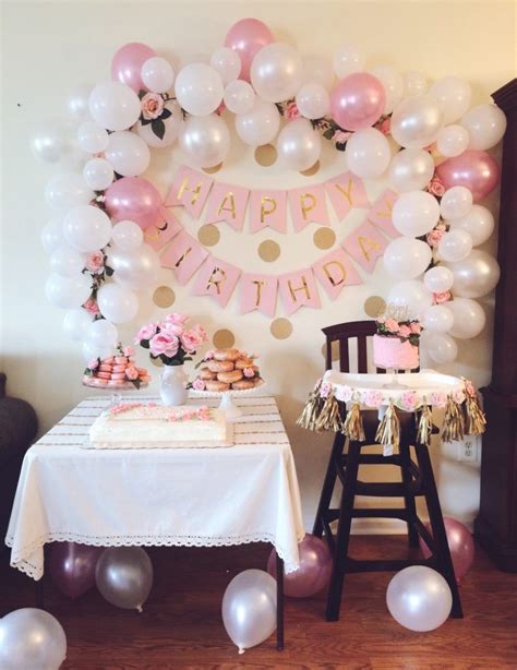 decoración de Fiesta de cumpleaños Rosa con una Guirnalda de 80 cm ...