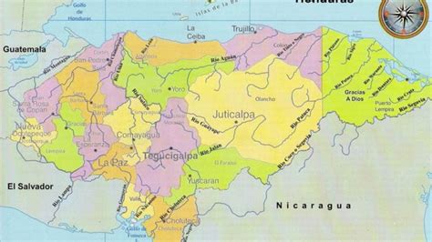 Mapa Hidrográfico de Honduras, ¿Cuáles son los ríos, lagos y lagunas que tiene el territorio ...