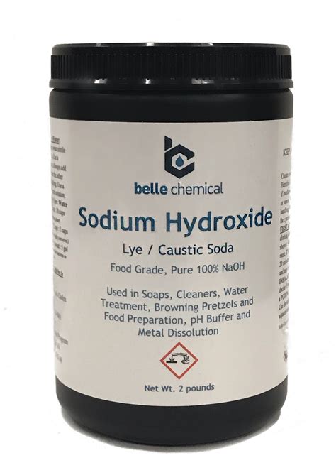 水酸化ナトリウム-純粋-食品グレード 苛性ソーダ ライ 2ポンドジャー Belle Chemical Sodium Hydroxide ...