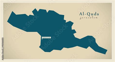 Modern Map - Al-Quds PS Stock Vector | Adobe Stock