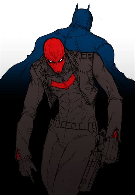 Sketch - Red hood / Batman by tryvor on DeviantArt