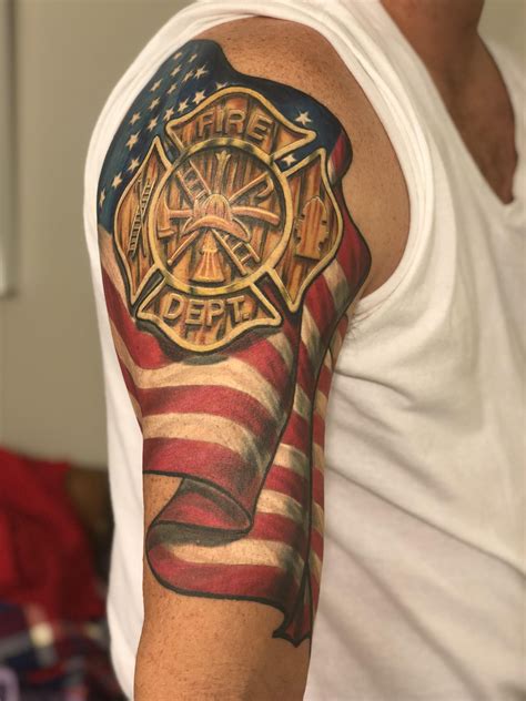 Firefighter tattoo is complete. 13 hours between 5 sessions and ...