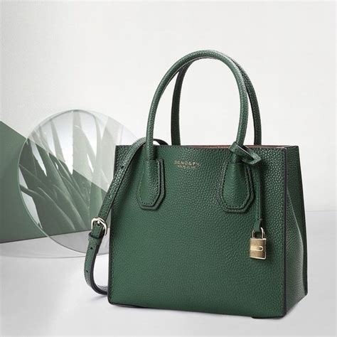 Women's Simply Green Leather Handbags with Lock | Green leather handbag ...