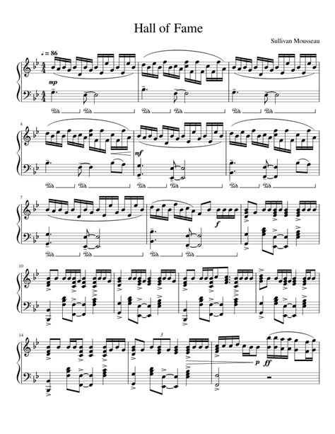 Hall of Fame Sheet music for Piano (Solo) | Musescore.com