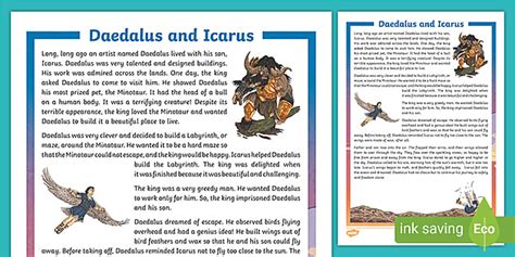 “The Tale of Icarus and Daedalus” Short Story | Twinkl