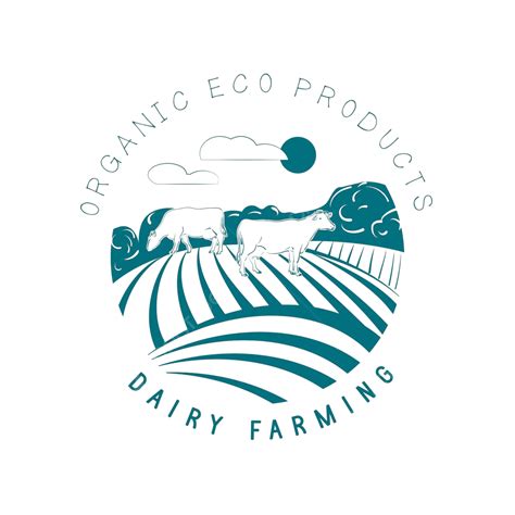 The Emblem Of A Dairy Farm Husbandry Farmland Grass Vector, Husbandry, Farmland, Grass PNG and ...