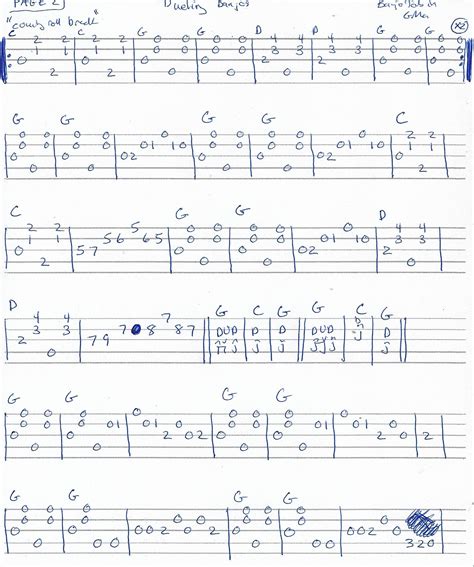 Dueling Banjos - Banjo Tab in G Major - Page 2 of 3 | Banjo tabs, Banjo ...