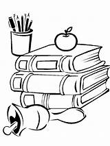 School Books Coloring Page sketch template