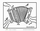 Musical Instruments Coloring Accordion  Worksheet Educationcom sketch template