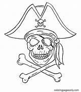 Pirate Skull Coloring Page sketch template