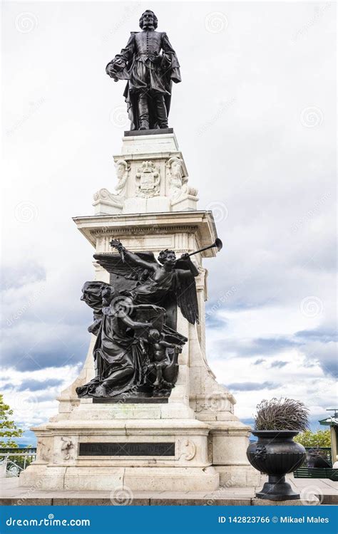 Entire Statue of Monument of Samuel De Champlain Stock Photo - Image of historian, children ...