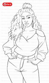 Black Girl coloring digital Book Procreate Fashion Etsy – Artofit sketch template