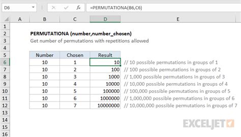 Excel PERMUTATIONA function | Exceljet