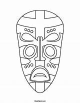 African Mask Coloring Page  Home sketch template