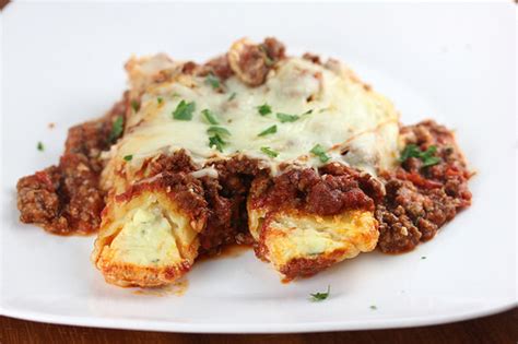 Manicotti with Meat Sauce Recipe - BlogChef