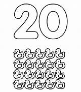 Count And Color 20 Coloring Page Free Printable PDF sketch template