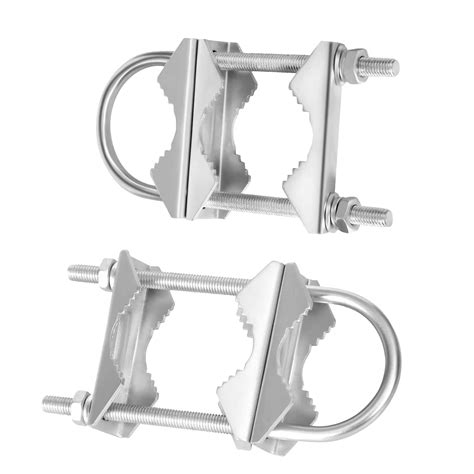 GetUSCart- Slinkdsco Double Antenna Mast Clamp Heavy V-Jaw Bracket U Bolts Pipe Mounting ...