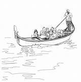 Gondola Venice Italy Clipart Colouring Coloring Pages Gondolas Kids  sketch template