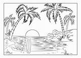 Beach Sunset Coloring Pages At GetColoringscom  Free Printable sketch template