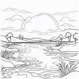 Sunset coloring page – Coloring Corner sketch template