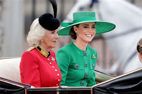 Queen Camilla's silk coat dress at Trooping the Colour has a very ...