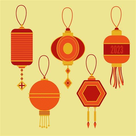 Premium Vector | Flat chinese new year ornaments collection