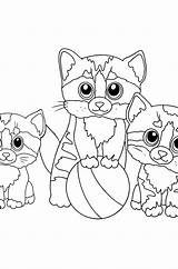 Mewarnai Gambar Tiga Anak kucing Sulit  Online Dan Cetak Gratis sketch template