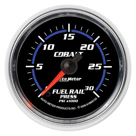 Auto Meter® 6186 - Cobalt Series 2-1/16" Fuel Rail Pressure Gauge, 0-30K PSI