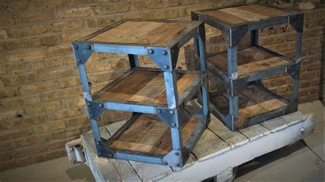 Custom Industrial Barn Wood End Tables by 616 Metal Works | CustomMade.com