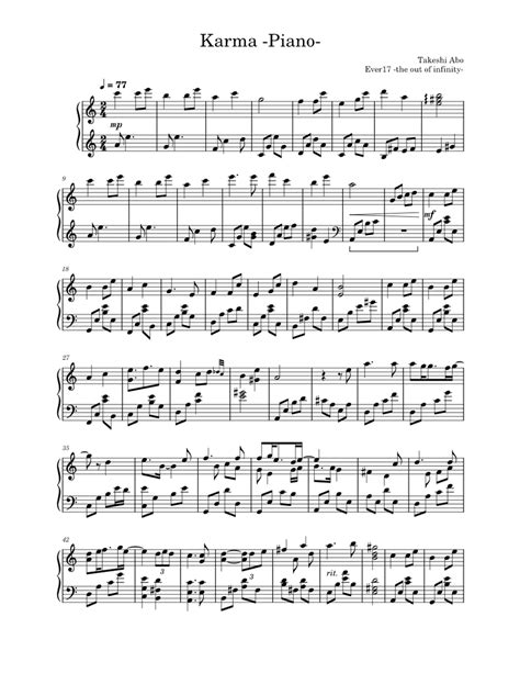 Karma -Piano- Sheet music for Piano (Solo) | Musescore.com