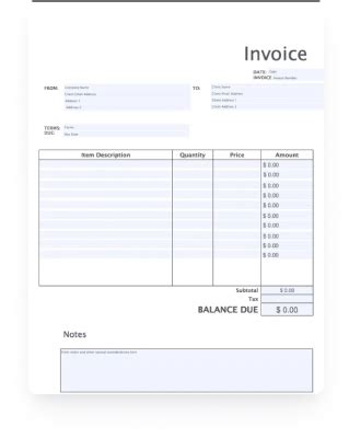 Free Blank Fillable Invoice Template - Templates Printable Free
