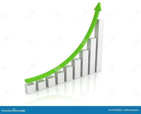 Growing Graph With A Green Arrow Pointing Upward Stock Photography ...