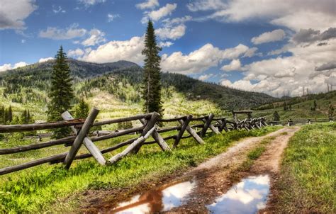 Wallpaper forest, mountains, forest, mountains, highlands, farm ...