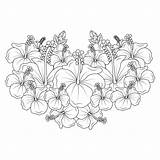 Hawaiian Flowers Coloring Pages sketch template