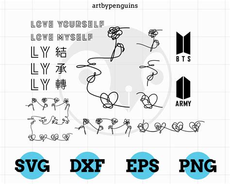 BTS Love Yourself Art Bundle SVG Png Eps Dxf LY Artwork - Etsy