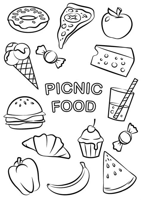Free & Easy To Print Food Coloring Pages - Tulamama
