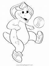 Bj Playing Ball Coloring Page  Pages Barney & Friends sketch template
