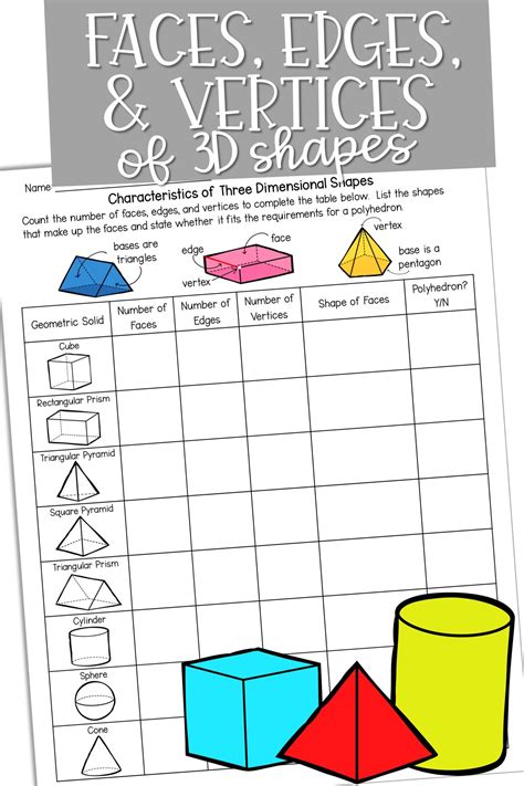 Faces Edges Vertices Worksheet