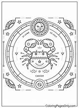 Cancer Zodiac Sign Coloring Pages  Free Printable PDF JPG PNG sketch template