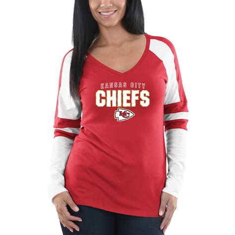 Majestic Kansas City Chiefs Women's Red/White Coin Toss Long Sleeve T-Shirt