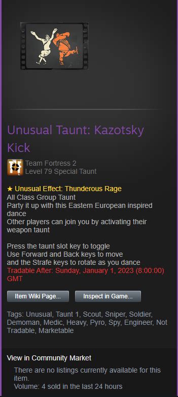 Unboxed a taunt unusualifier, and used it on the kazotsky kick. - Team ...