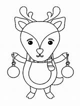 Reindeer Coloring Page sketch template