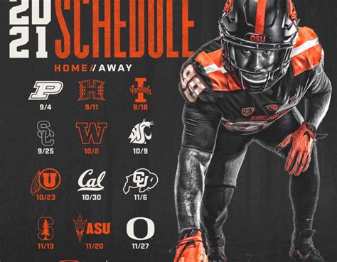 Oregon State 2021 Football Schedule Released - BeaversEdge