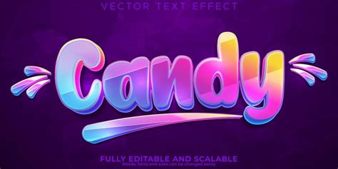 Free Vector | Candy colorful text effect editable rainbow and sugar ...