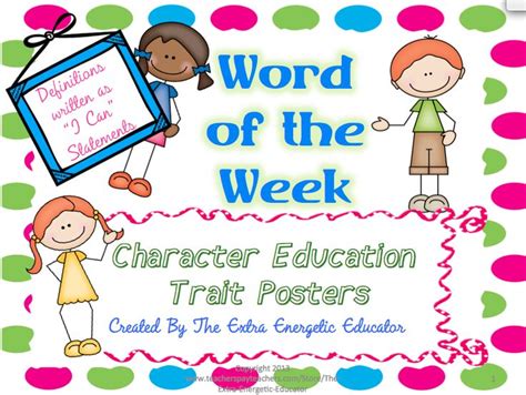 36 colorful Character Education posters with examples of each trait on ...