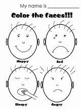 Free Printable Color Page With Feeling Faces sketch template