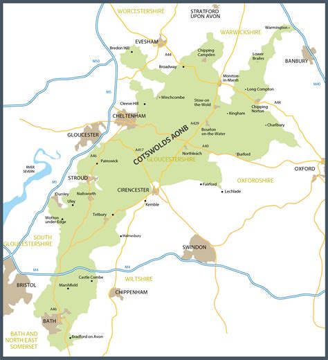 Cotswolds Map | Cotswold Maps | Cotswolds AONB | Cotswolds map, Cotswolds, Cotswolds england